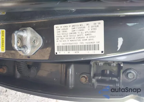 2010 Honda Accord 2.4 Lx from USA, damaged, VIN 1HGCP2F35AA015323